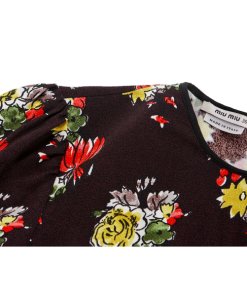 Miu Miu Floral Printed Crepe Dress