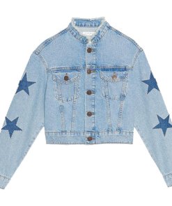 Sandro Liverpool Embellished Star Patch Denim Jacket
