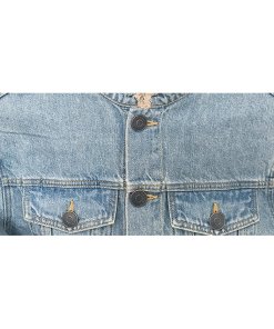 Sandro Liverpool Embellished Star Patch Denim Jacket