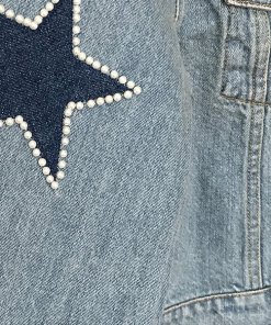 Sandro Liverpool Embellished Star Patch Denim Jacket