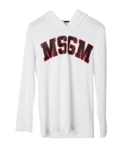 MSGM White Organza Layer Hoodie