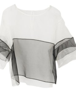 MSGM White Organza Layer Hoodie