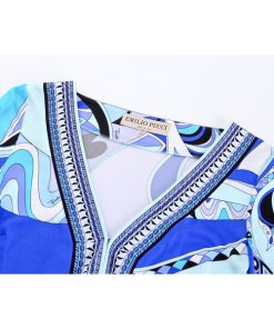 Emilio Pucci Printed V-Neck Kaftan Dress