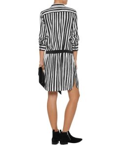 Equipment + Kate Moss Rosalind Belted Striped Washed-Silk Dress