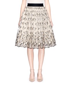 Alice + Olivia Catrina Butterfly Embroidered Tulle Skirt