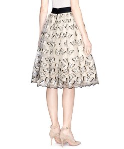 Alice + Olivia Catrina Butterfly Embroidered Tulle Skirt
