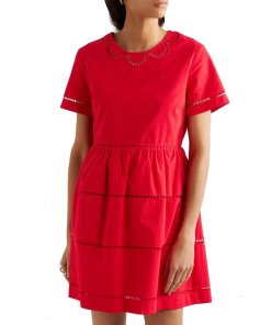 RED Valentino Embroidered Cotton Mini Dress