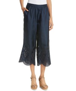Alice + Olivia Eden Eyelet Silk Culottes