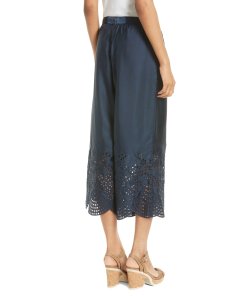 Alice + Olivia Eden Eyelet Silk Culottes