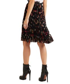 Alexander McQueen Pleated Printed Silk Chiffon Skirt