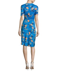 Diane von Furstenberg Floral Short-Sleeve Flared Wrap Dress