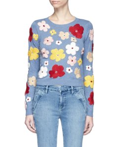 Alice + Olivia Lucca Graphic Floral Sweater