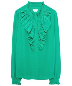Zadig & Voltaire Tacco Ruffle Trim Silk Shirt