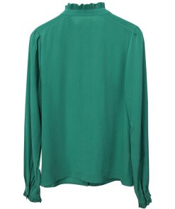 Zadig & Voltaire Tacco Ruffle Trim Silk Shirt