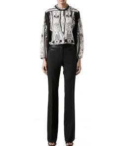 Roberto Cavalli Geometric Print Silk Blouse