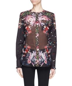 Givenchy Collage Floral & Confetti Print Cotton Shirt