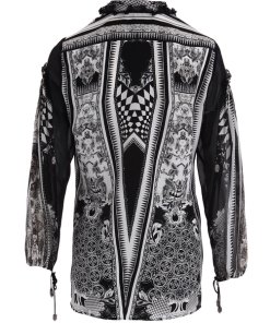 Roberto Cavalli Geometric Print Silk Blouse