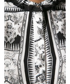 Roberto Cavalli Geometric Print Silk Blouse