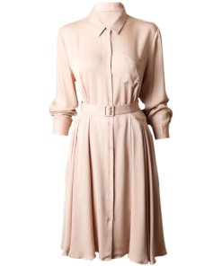 Theory Silk Belted Shirtdress