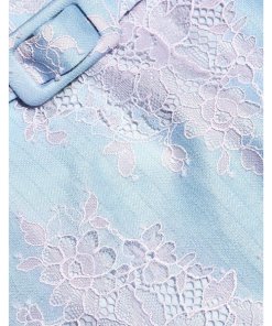 Carven Belted Floral Lace Skirt