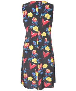 Diane von Furstenberg Floral Sleeveless Pintuck Dress