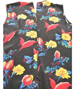 Diane von Furstenberg Floral Sleeveless Pintuck Dress