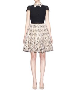Alice + Olivia Dolly Butterfly Embroidered Dress