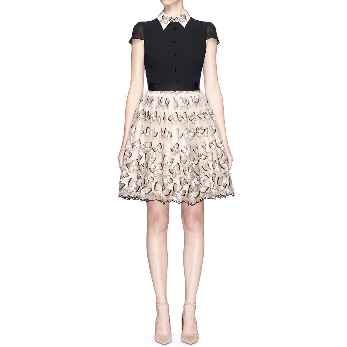 Alice + Olivia Dolly Butterfly Embroidered Dress – evaChic