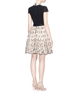 Alice + Olivia Dolly Butterfly Embroidered Dress