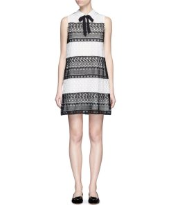 Alice + Olivia Hilly Lace Mini Dress