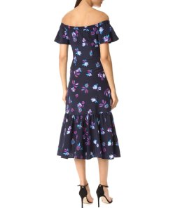 Rebecca Taylor Bell Flower Off-the-Shoulder Ruffle Dress