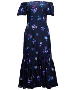 Rebecca Taylor Bell Flower Off-the-Shoulder Ruffle Dress