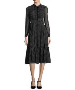 Kate Spade Pin Dot Silk Chiffon ShirtdressKate Spade Pin Dot Silk Chiffon Shirtdress