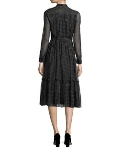 Kate Spade Pin Dot Silk Chiffon Shirtdress