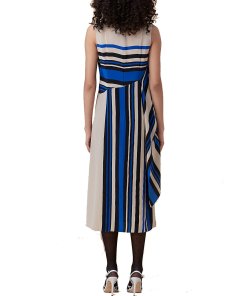 Diane von Furstenberg Borel Stripe Sleeveless Ruffle Dress