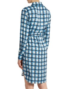 Diane von Furstenberg Rivoli Check Long-Sleeve Shirtdress
