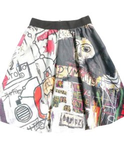 Alice + Olivia X Basquiat Earla Printed Stretch Cotton Skirt