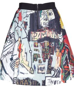 Alice + Olivia X Basquiat Earla Printed Stretch Cotton Skirt