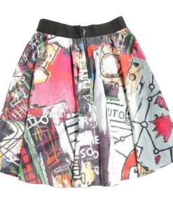 Alice + Olivia X Basquiat Earla Printed Stretch Cotton Skirt