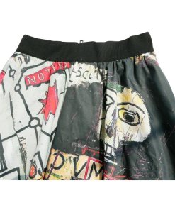 Alice + Olivia X Basquiat Earla Printed Stretch Cotton Skirt