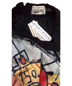 Alice + Olivia X Basquiat Earla Printed Stretch Cotton Skirt
