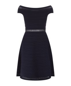 Sandro Masha Off-the-Shoulder Rib Knit Dress