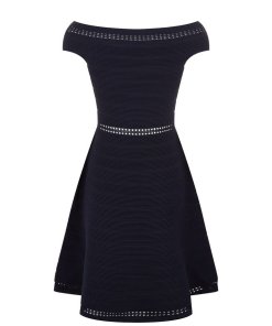 Sandro Masha Off-the-Shoulder Rib Knit Dress