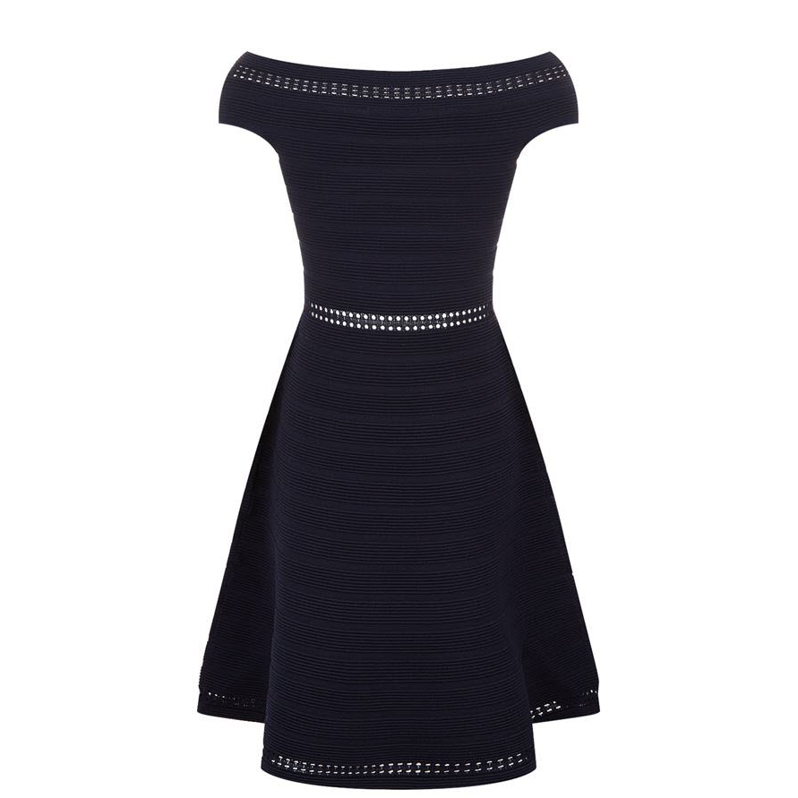 Sandro Masha Off-the-Shoulder Rib Knit Dress  evaChic