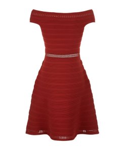 Sandro Masha Off-the-Shoulder Rib Knit Dress