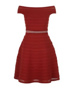 Sandro Masha Off-the-Shoulder Rib Knit Dress