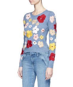 Alice + Olivia Lucca Graphic Floral Sweater