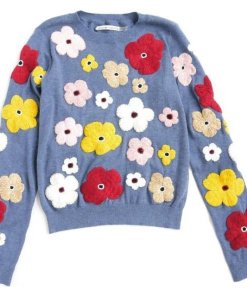 Alice + Olivia Lucca Graphic Floral Sweater