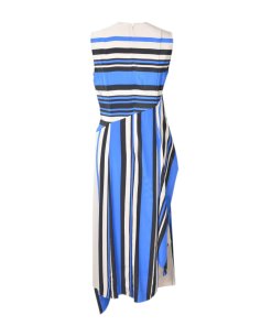 Diane von Furstenberg Borel Stripe Sleeveless Ruffle Dress