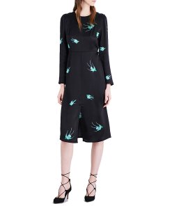 Diane von Furstenberg Bird Print Midi Dress